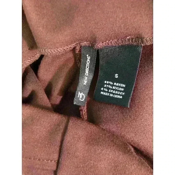 New Directions Belk Brand Small Brown Ponte Knit Pull On Pants Skinny Leg - Picture 3 of 4